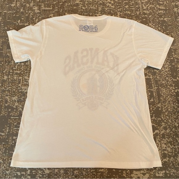 Kansas Jayhawks Charlie Hustle “One Chant” Tri-Blend T-Shirt Color White Size XL - Picture 3 of 5